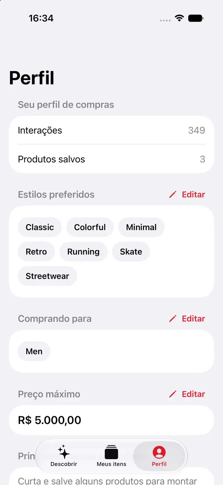 Histórico de visitas às lojas no Achadi